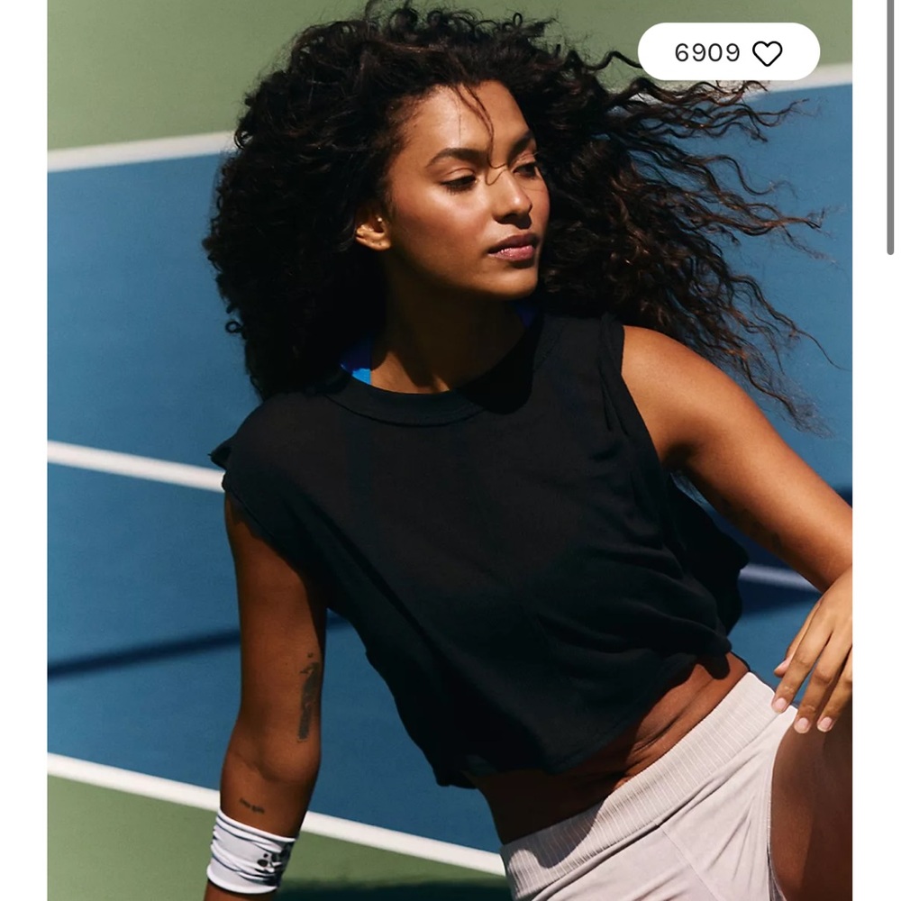 Free People Movement. Infinite Muscle Tee. Black